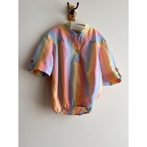 Pride is almost here! Vintage 70's Pastel Rainbow top - S/M